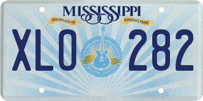 MS license plate XLO282
