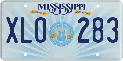 MS license plate XLO283