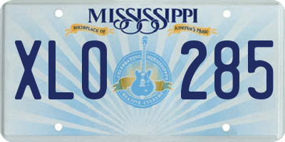 MS license plate XLO285