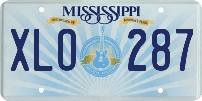 MS license plate XLO287