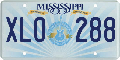 MS license plate XLO288
