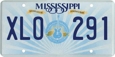 MS license plate XLO291