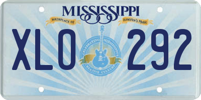 MS license plate XLO292