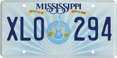 MS license plate XLO294