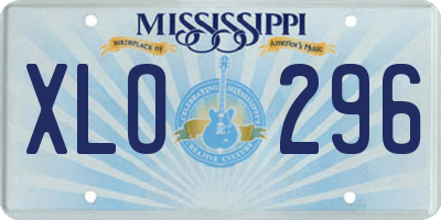 MS license plate XLO296