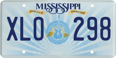MS license plate XLO298