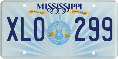 MS license plate XLO299