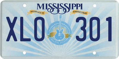 MS license plate XLO301