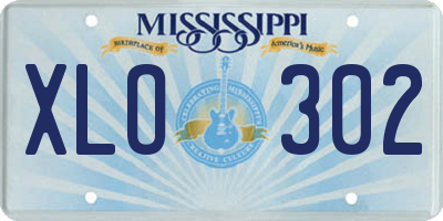 MS license plate XLO302