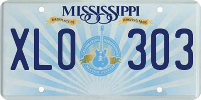 MS license plate XLO303