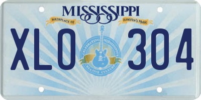 MS license plate XLO304