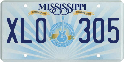 MS license plate XLO305