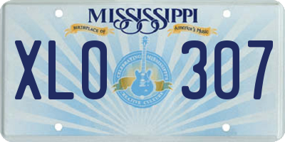 MS license plate XLO307