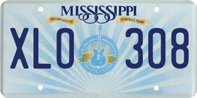 MS license plate XLO308