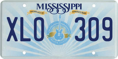 MS license plate XLO309