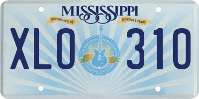 MS license plate XLO310