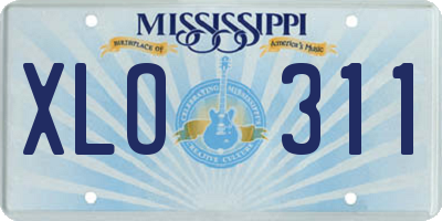MS license plate XLO311