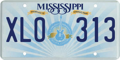 MS license plate XLO313