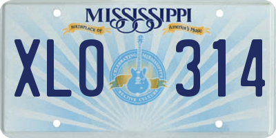 MS license plate XLO314