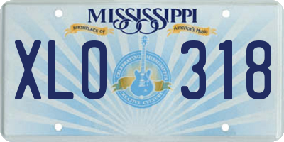 MS license plate XLO318