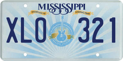 MS license plate XLO321