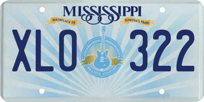 MS license plate XLO322