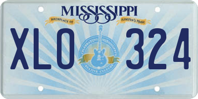 MS license plate XLO324