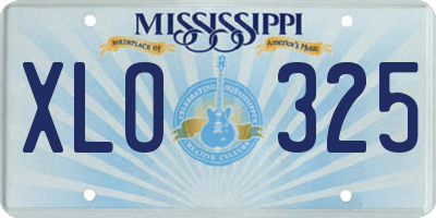MS license plate XLO325