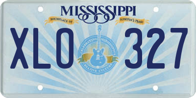 MS license plate XLO327