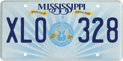 MS license plate XLO328