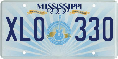 MS license plate XLO330