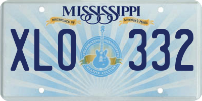 MS license plate XLO332