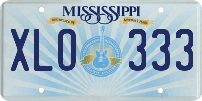 MS license plate XLO333