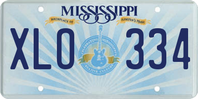 MS license plate XLO334