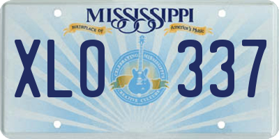 MS license plate XLO337