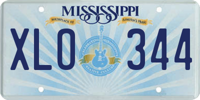 MS license plate XLO344