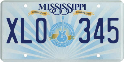 MS license plate XLO345