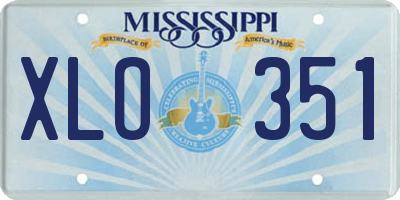MS license plate XLO351