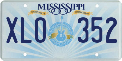 MS license plate XLO352