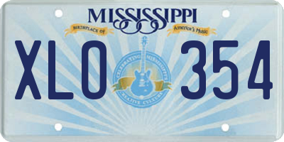 MS license plate XLO354