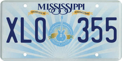MS license plate XLO355
