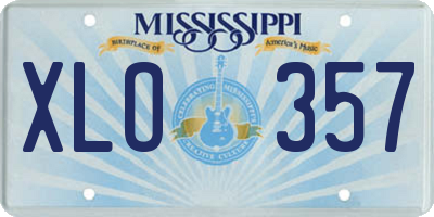 MS license plate XLO357