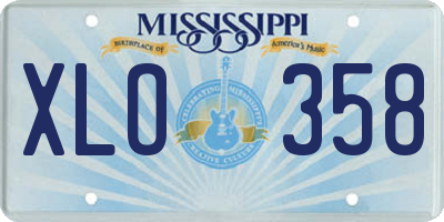 MS license plate XLO358