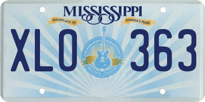 MS license plate XLO363