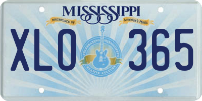 MS license plate XLO365