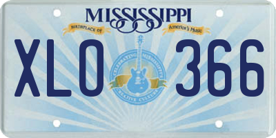 MS license plate XLO366