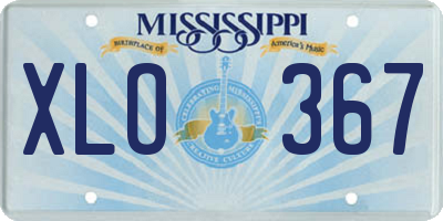 MS license plate XLO367
