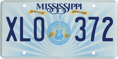 MS license plate XLO372