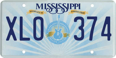 MS license plate XLO374