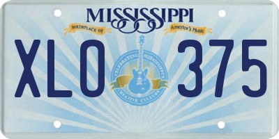 MS license plate XLO375